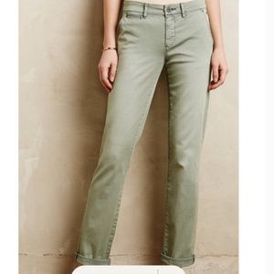 Anthrolologie Pilcro Hyphen Army Green Jeans 25